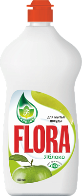 Средство для мытья посуды «FLORA» Яблоко